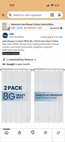 LIBA Shower Curtain PEVA 8g, 72-72 size