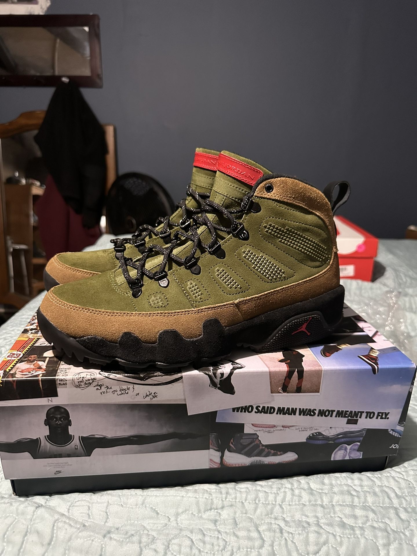 New Jordan 9 Retro Boot NRG “Beef And Broccoli” Sz 10.5 M
