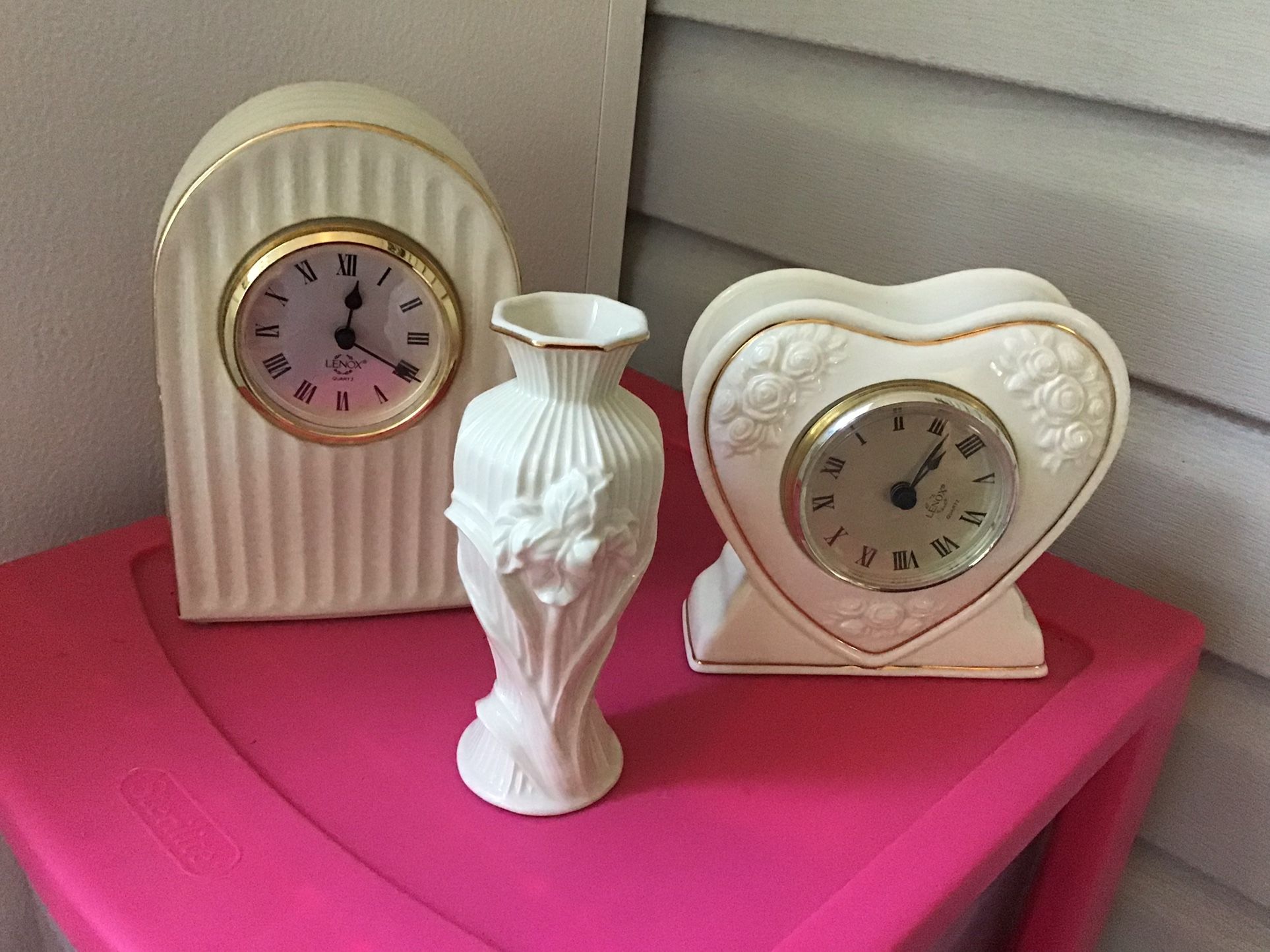 Lenox Vase And Clocks