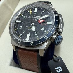NEW! Ballast Torbay Automatic GMT Propeller Blue Watch