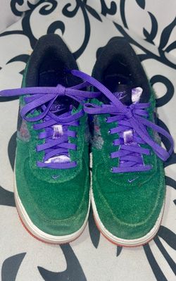 Nike Air Force 1 LV8 (PS) "Shaggy Green Suede" Green Purple