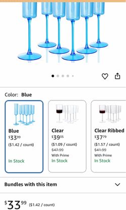 24 Pack Blue Champagne Flutes Plastic - 6 Oz Disposable Plastic Wine Toasting Glasses with Stem for Party Birthday Anniversary Wedding & Celebrations