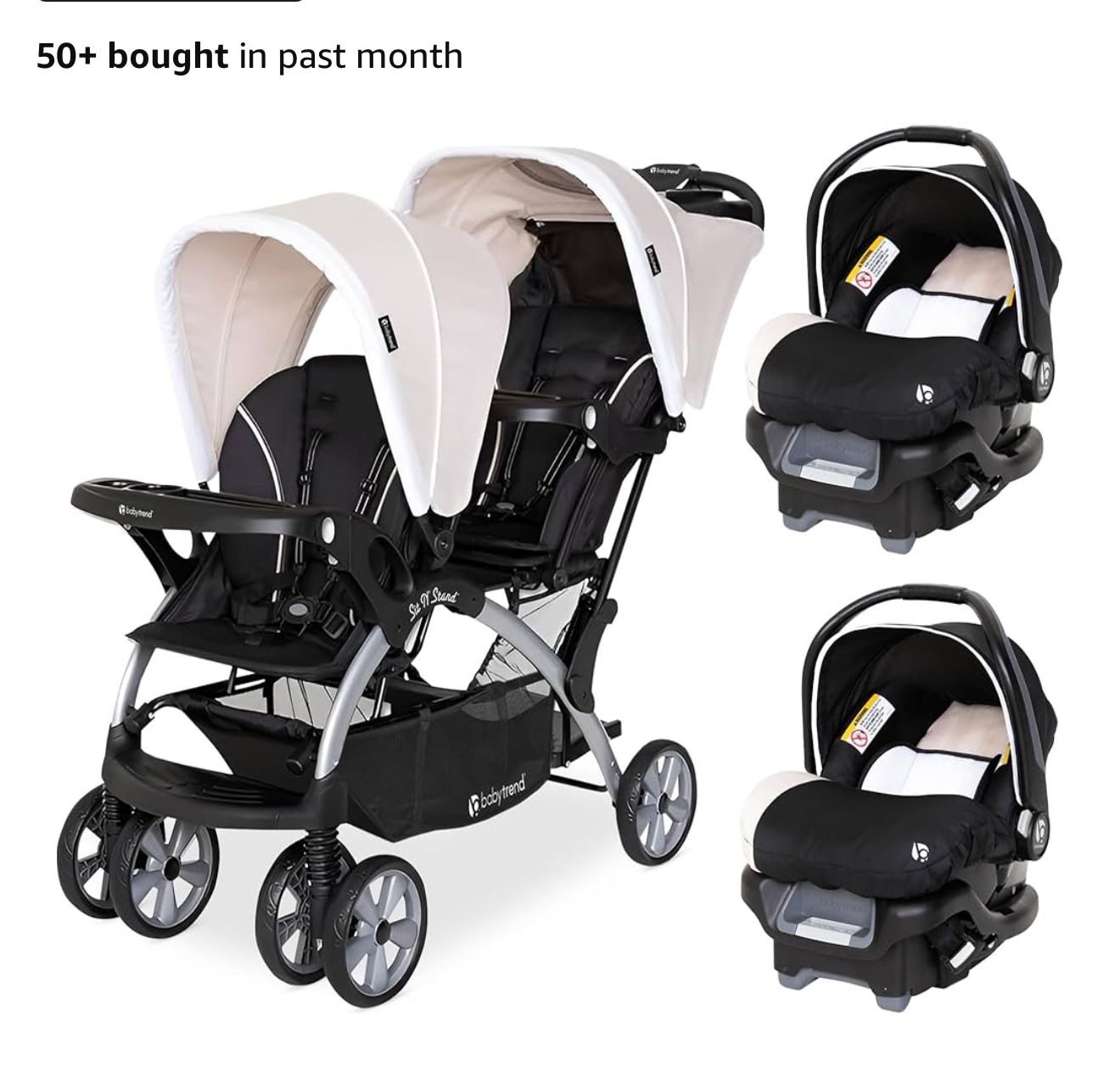 Used Double Stroller With Double Car Seats. Good Condition