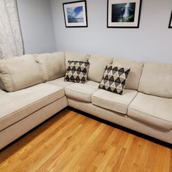 Beige Sectional Sofa - 9'x7' (Like New!)
