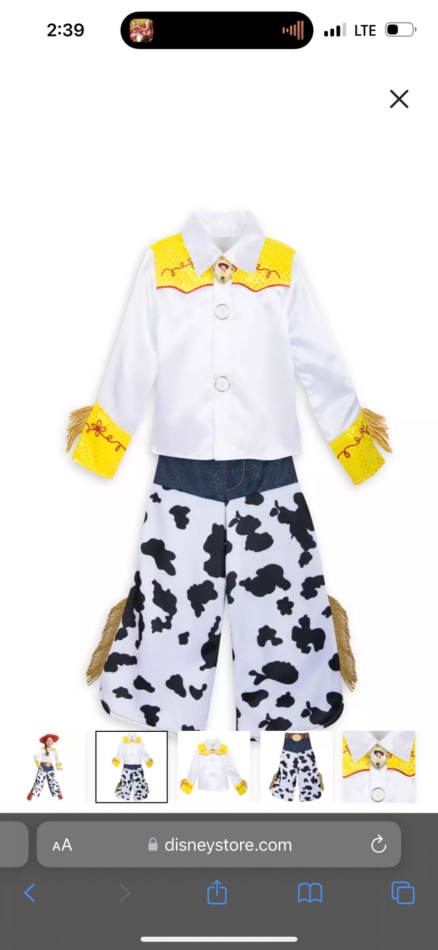 Girl 9-10 Jessie Costume
