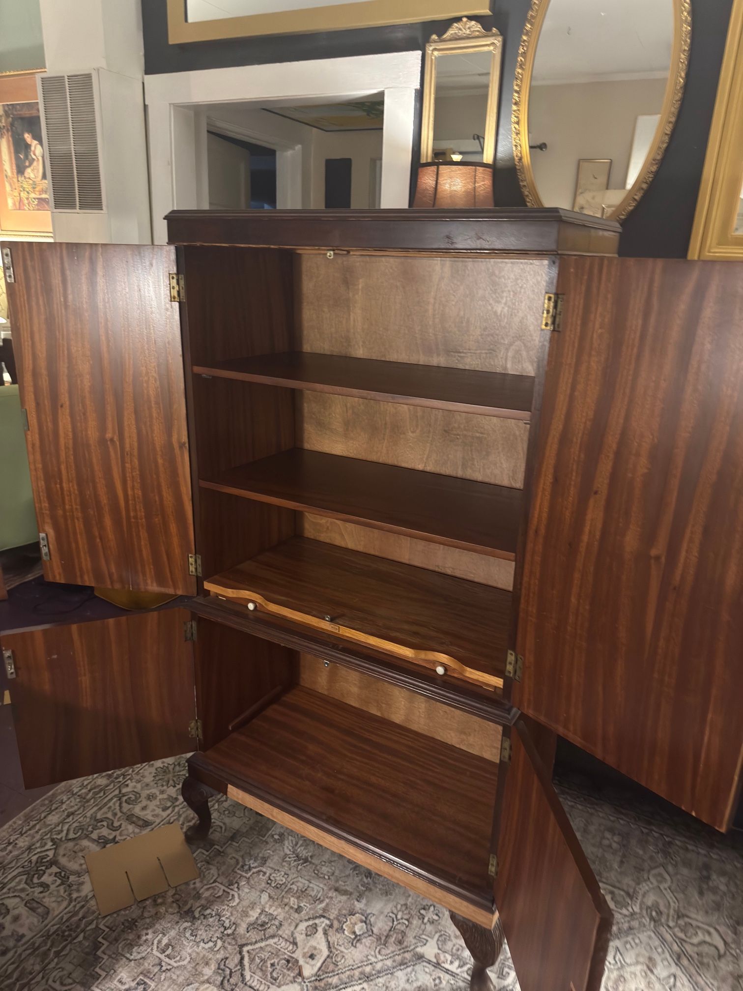 Asian-Inspired Secretary / Bar Cabinet