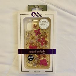 iphone x case with real flowers