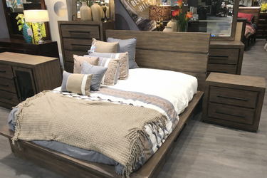 Wooden King bed frame (48”x87”x87”)