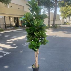 Artificial Fiddle Leaf Fig Tree, Fig Tree Artificial, Ficus Lyrata, Fake Plant 235Leaves, in Sturdy Black Pot, Fake Tree for Living Room (6 Feet)