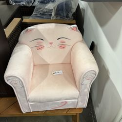 Newly Assembled Kids Couch, Children's Sofa Armrest Chair with Pattern, Toddler Furniture w/Sturdy Wood Construction