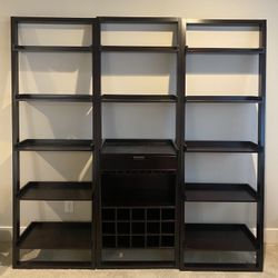 Sloane Leaning Wine Bar/Bookcase Set