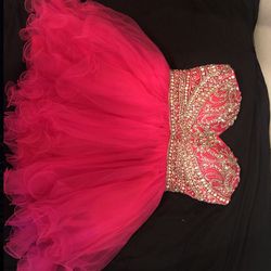Beautiful Hot Pink Formal Or Party Dress 