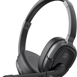Bluetooth Headset, Bluetooth Headphones with Microphone Mute, 65Hrs Working Time & Bluetooth 5.3 Multipoint Connect Wireless Headset with Mic