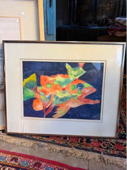 Listed artist, watercolor fish