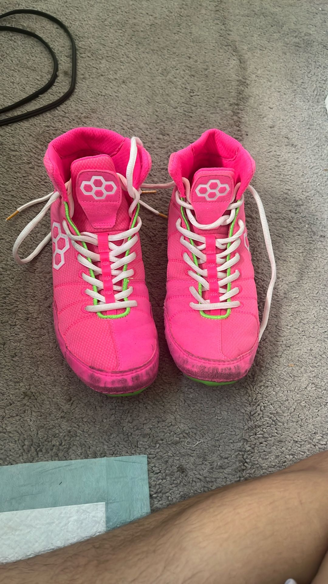 Neon pink rudis shoes 