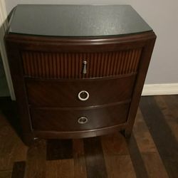 Two nightstands  with glass