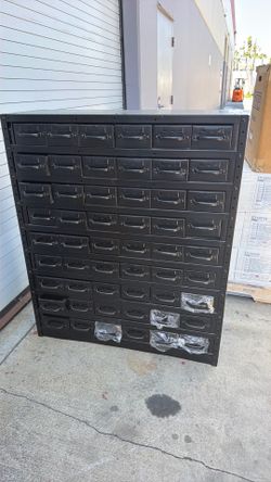 Vintage industrial multi drawer cabinet - black