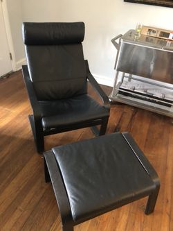 Black chair and ottoman
