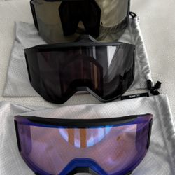 Smith Squad MAG Goggles Blackout - Chromapop Sun Black + 2 Lens (Gold & Blue) 