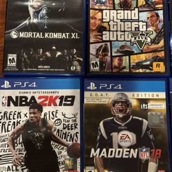 PS4 SONY PLAYSTATION GAMES - 10 GAMES TOTAL GTA MADDEN
