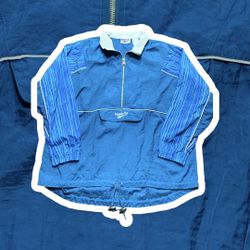Vintage Reebok Front Pocket Light Windbreaker 1/4 Zip Jacket L