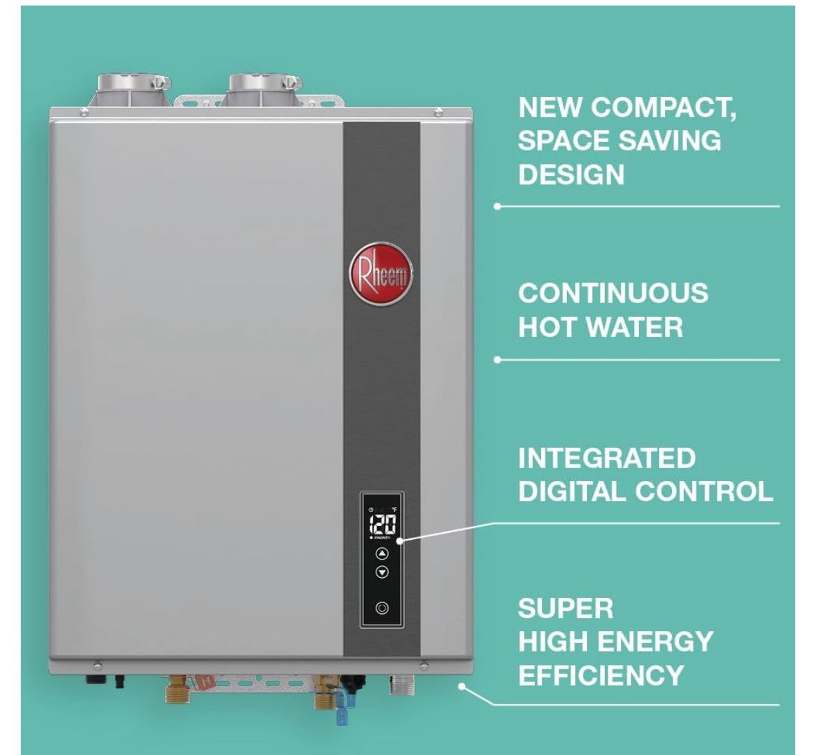 Rheem RTGH-84DVLP-3 RTGH Series 8.4 GPM Indoor Liquid Propane Tankless Water Heater New