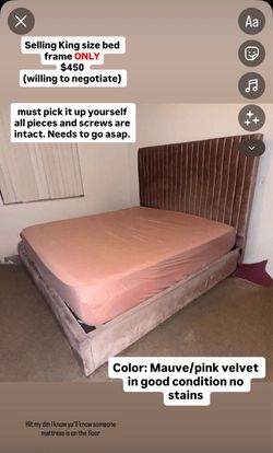 King Size Velvet Bed Frame