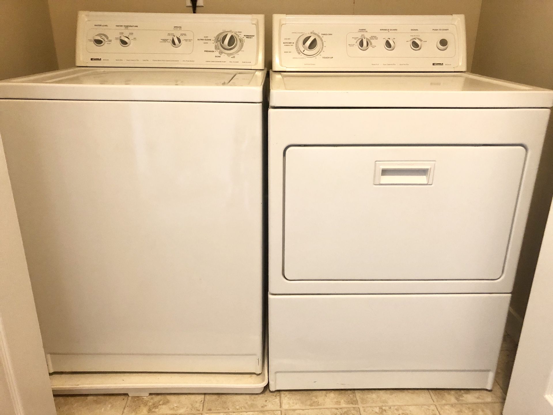 Kenmore Washer and Dryer