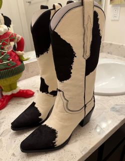 Cow Print Cowboy Boots