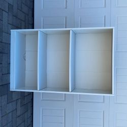 White 3 Shelf Storage Bookcase Organizer
