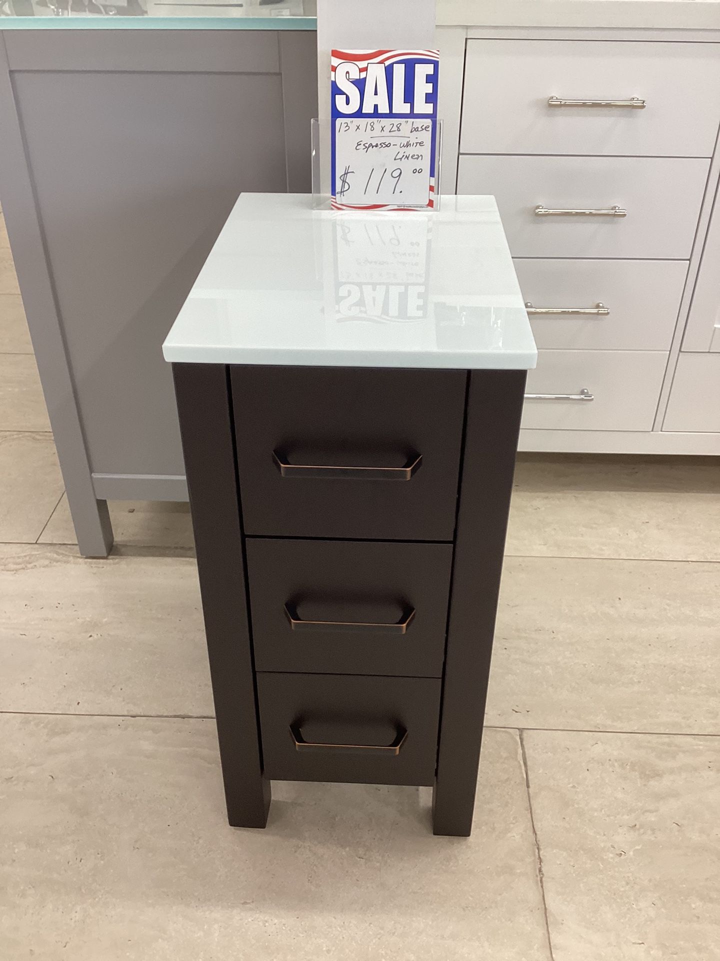 Brand New 13” X 18” X 28” Cabinet Espresso Color Solid Wood Available For Pick Up