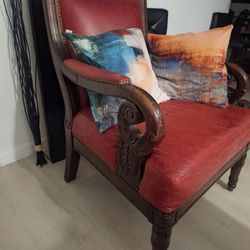 Large Antique Leather Chair