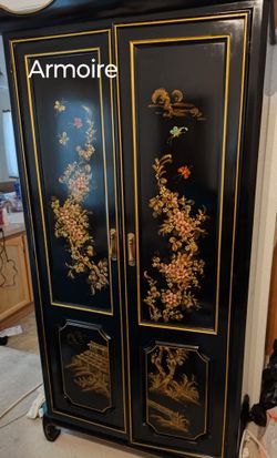 Oriental Armoire Black Lacquer
