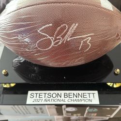 Autographed Football w/ Display Case