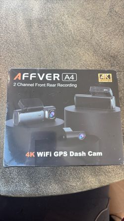 AFFVER A4 4K WiFi GPS Front & Rear Dash Cam - New in Box