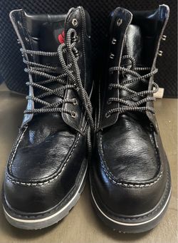 Black Leather Moc Toe Work Boots Men's size 12 or 12.5