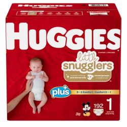NEW Huggies Plus Diapers Size 1, 192 Count