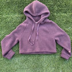 American Eagle Cropped Sherpa Hoodie