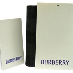 Burberry Cardholder Charcoal Black/Gray Wallet Holder Check Folding Card Case