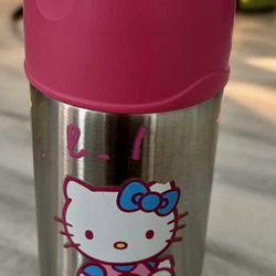 2007 Hello Kitty Thermos Funtainer Insulated Stainless Steel Water Bottle