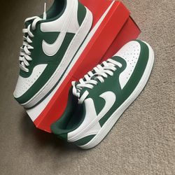 Nike Court Vision Low Nubuck Premium Shoes Size 10 Green/ White Women'