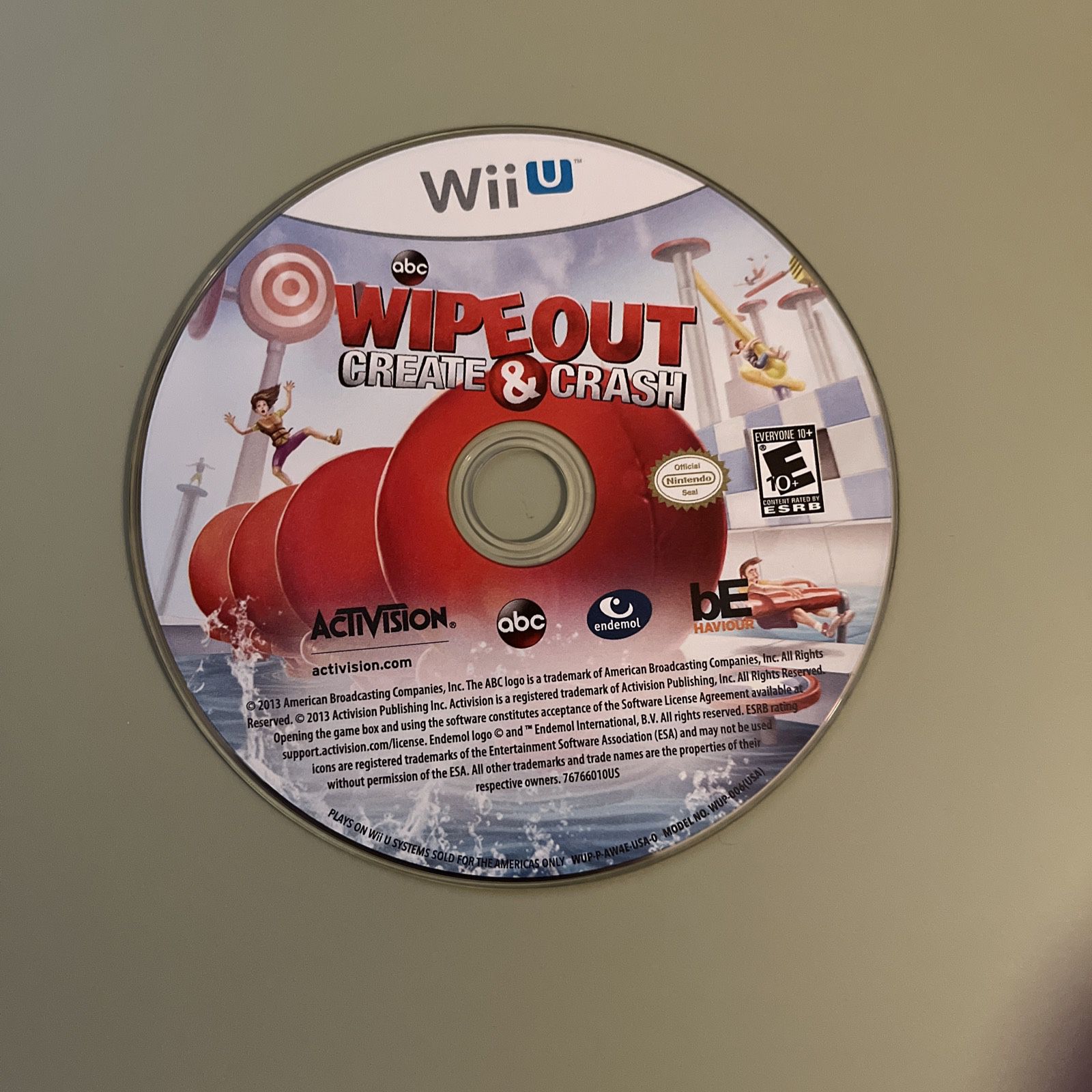 Wipeout: Create & Crash (Nintendo Wii U, 2013) Disc Only