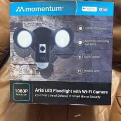 Momentum Aria LED Home Security Outdoor Floodlight with WiFi Camera Hardwired NEW