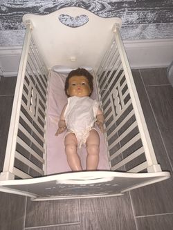 American character doll With Tiny Tears Cradle