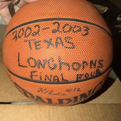 Balón Spalding firmado por jugadores de Texas – Vintage