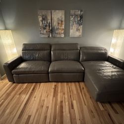 Genuine Reclining Leather Sofa 
