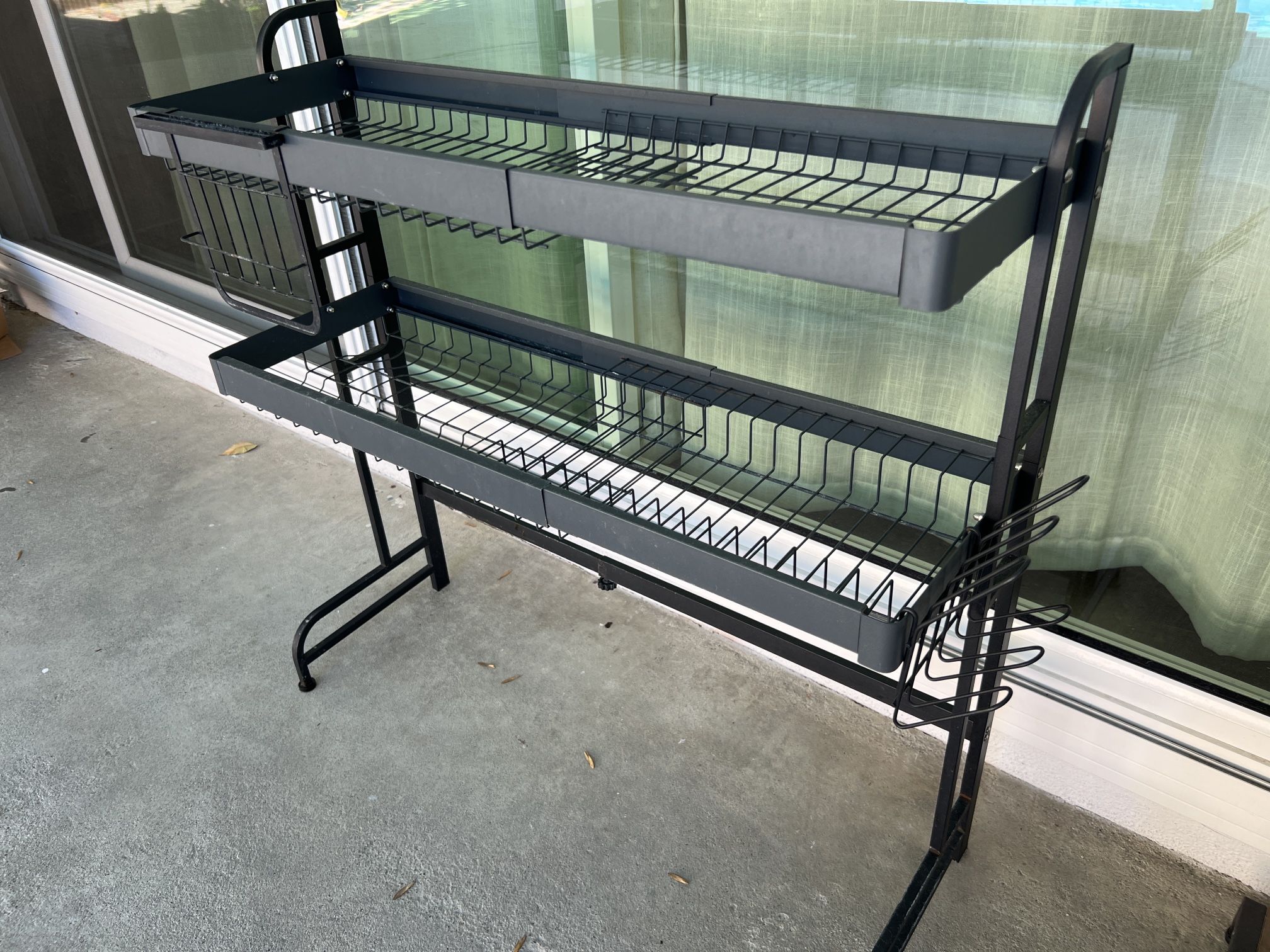 Over Sink Dish Drying Rack, Assembled 3 Tier Full Stainless Steel Storage Adjustable (25.98'' to 36.61'') Expandable