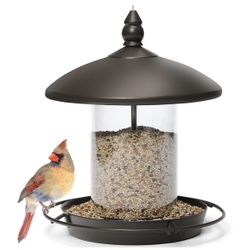 Youvip Metal Roof Bird Feeder - Chew Proof for Outdoor Hanging Wild Bird Seeds. Bronze