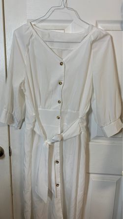White midi dress casual size L