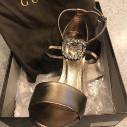 Gold Gucci With Rhinestone Gucci Sandal
